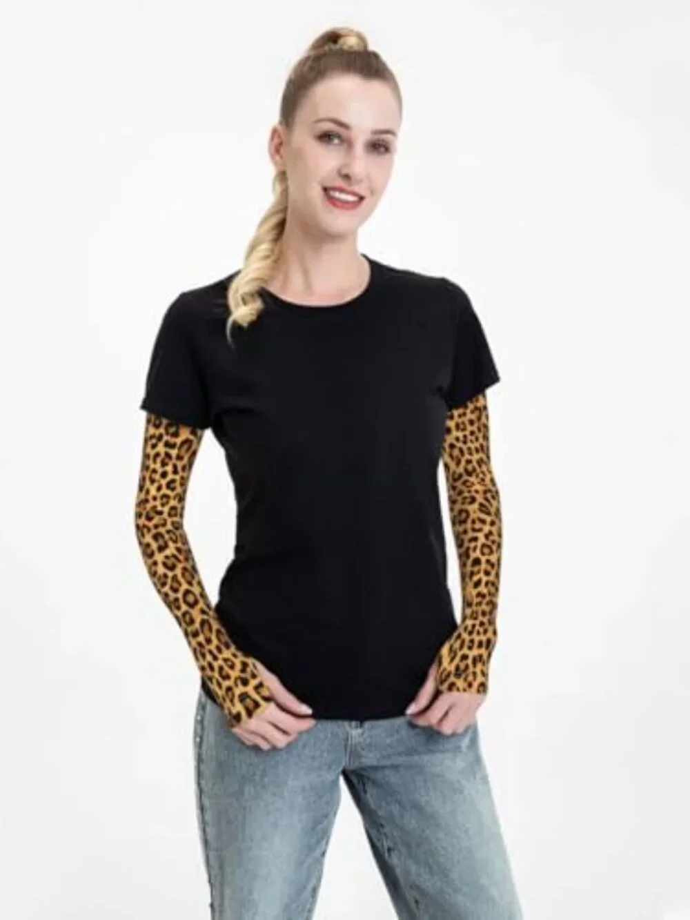 Ice Silk Cooling Arm Sleeves with Thumb Holes for Sports Running Men Women